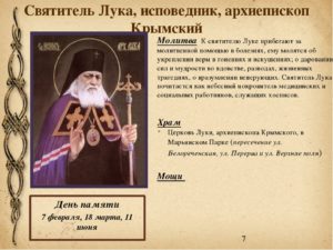 Православная молитва Луке о здравии