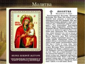 Православная молитва перед иконой Божьей Матери Скоропослушнице